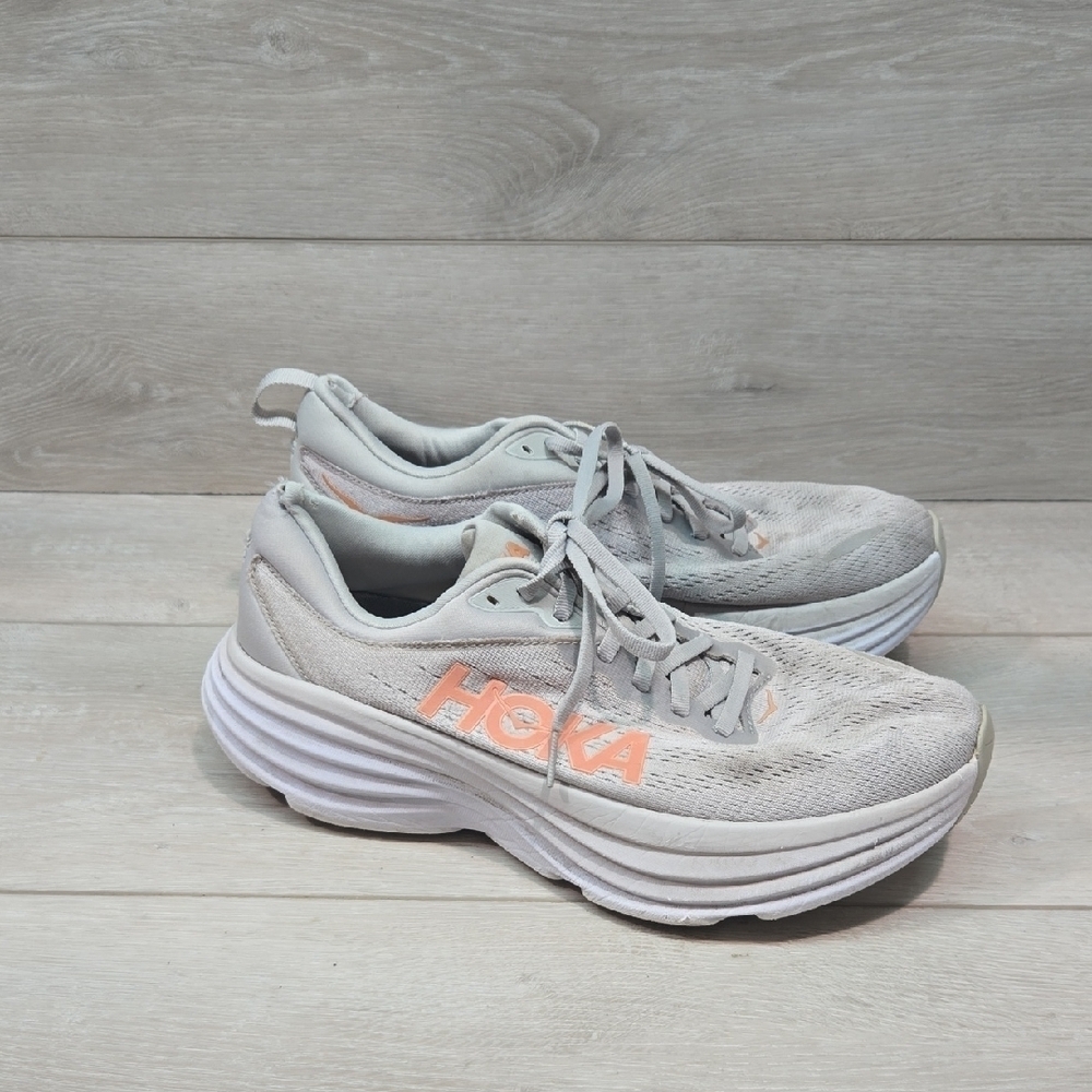 Hoka One One Mens Bondi 8 Athletic Running Shoes Sneakers Sz 9B